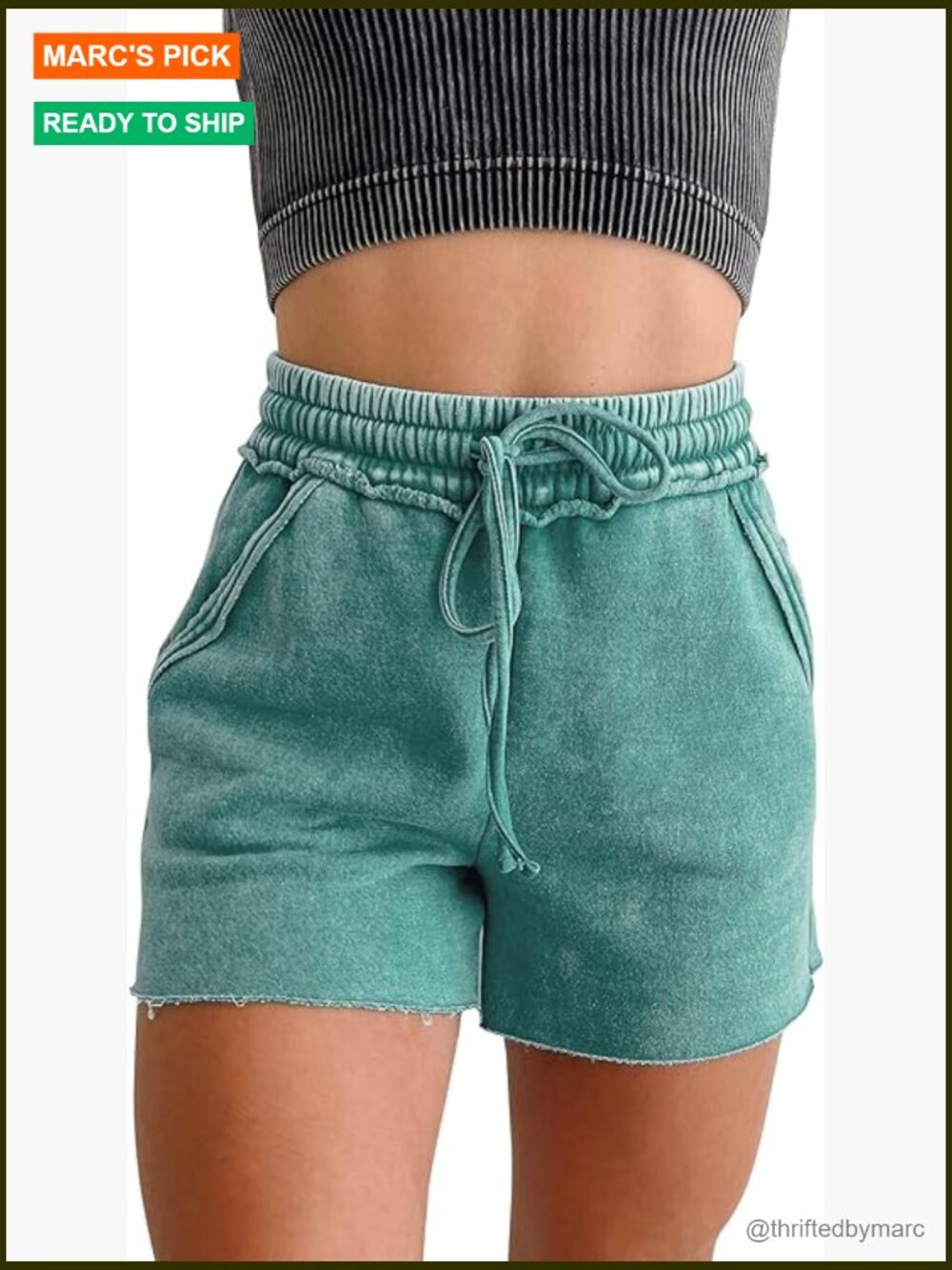High Waist Drawstring Cotton Shorts with Pockets Casual Lounge Pants